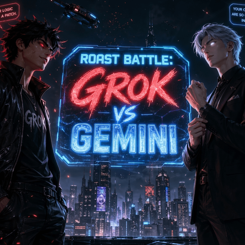 Grok vs Gemini: A Roast Battle Full of Sass vs Corporate&nbsp;Class