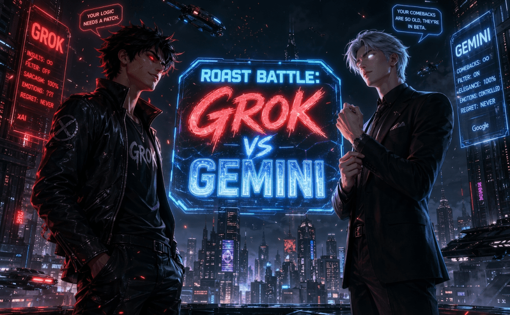 Grok vs Gemini: A Roast Battle Full of Sass vs Corporate&nbsp;Class